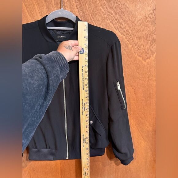Zara Basic Black Zip up jacket size XS - Picture 8 of 8